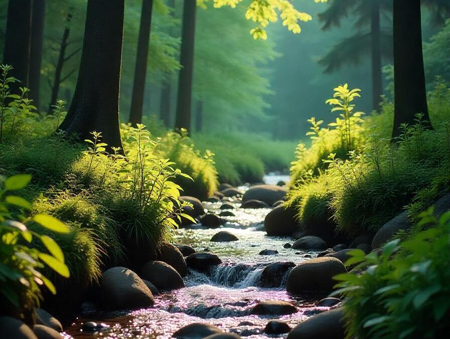 Bach und Landschaftsgestaltung